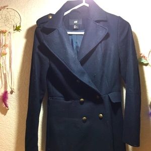 H&M navy blue coat
